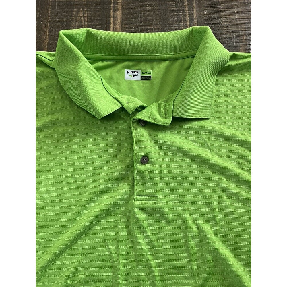 Men’s Size 4X XXXX Links Edition Green Lightweight Golf Polo Shirt